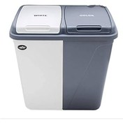 Resim Kirli Çamaşır Sepeti İki Bölmeli Gri&Beyaz 90 Litre 