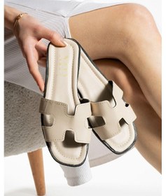 Resim Bej Önü Yanı Açık Kadın Terlik Dış Mekan Ve Ev Terliği Bej 