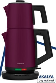 Resim GoldMaster Akasya Mat Mor Xl 2200 Watt Patentli Damlatmayan Tasarımı Çelik Çay Makinesi Ve Su Isıtıcısı 