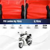 Resim Tvs Jupıter Motosiklet Brandası Su Geçirmez Branda Kırmızı Branda Motor Branda M 