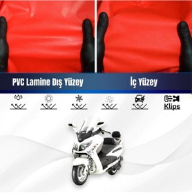 Resim Tvs Jupıter Motosiklet Brandası Su Geçirmez Branda Kırmızı Branda Motor Branda M 