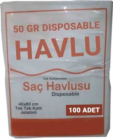 Resim Tek Kullanımlık Kuaför Saç Havlusu 100'lü 