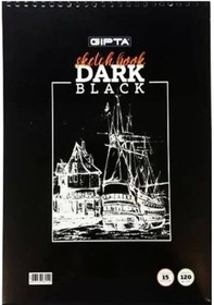 Resim Gıpta Dark Spiralli Siyah Resim Defteri A5 15 Yaprak 40 