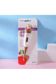 Resim TechStore Maymun Figürlü Esnek Uçlu Koltukaltı Bebek Termometre Ateş Ölçer 