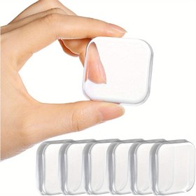 Resim 6'lı Set Kendinden Yapışkanlı Kapı Durdurucu Duvar Koruyucuları - Yumuşak, Şeffaf Kauçuk Tampon Koruyucular Ev & Ofis İçin, Şok Emici 