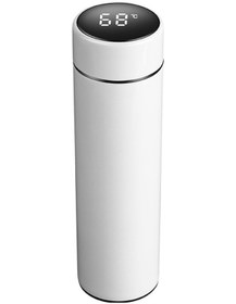 Resim Akıllı Dokunmatik Ekranlı 500ml Paslanmaz Çelik Termos - Anlık Sıcaklık Göstergeli 112 Karakter Siyah Siyah 