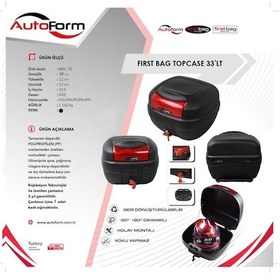 Resim Motosiklet Çantası Bagajlı Kurye Firstbag 33 Litre. Siyah 