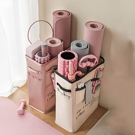 Resim Tekerleksiz Yoga Matı Saklama Sepeti, Fitness Ekipmanları Spor Malzemeleri Organizatör Sepeti, Evde Köpük Rulo Tutucu. Dayanıklı Pürüzsüz Kumaş, Yumuşak ve Kaygan, Partnerler, Aile ve Arkadaşlar İçin Noel İçin İdeal Hediye 