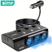 Resim Globalbloom Black 120w Araç Şarj Cihazı 5 Usb Portlu Pd36w Hızlı Şarj Voltaj Ekranlı Mat Bitim 