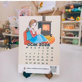 Resim Fatofotofan 2026 Masa Takvimi Ahşap Ayaklıklı 