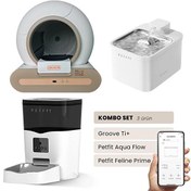 Resim Groove Ti+ WiFi Akıllı Kedi Tuvaleti-Petfit Aqua Flow Su Pınarı+Petfit Feline Prime 3L Otomatik Mama Kabı 