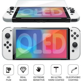 Resim Nintendo Switch OLED Ekran Koruyucu Temperli Cam Filmi 