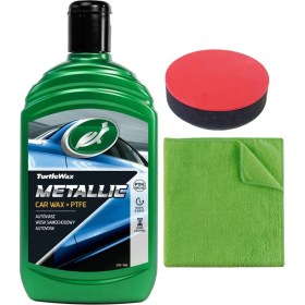 Resim Turtle Wax Metalik Ptfe Katkılı Teflon Sıvı Cila 500 ml + Mikrofiber Bez + Cila Süngeri 
