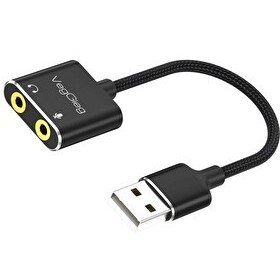 Resim VegGieg USB Ses Kartı 3.5mm Kulaklık ve Mikrofon Girişli V-K103 