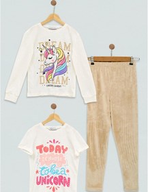 Resim for you kids 3lü Unicorn Baskılı Taş Pijama Takım 