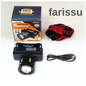 Resim Şarjlı Kafa Lambası Kx-1832 60w Led Zoomlu 3000mah Kamp & Açık Hava Kullanımı Siyah 