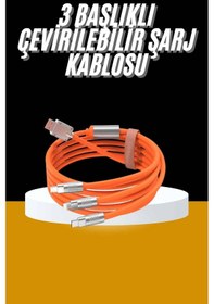 Resim Hnrlıshp 120w 3 İn 1 Uyumlu Silikon Şarj Kablosu Hızlı Şarj Kablosu 