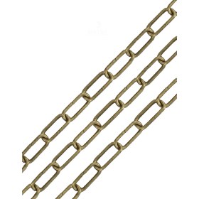 Resim Etsylight Avize Zinciri, Metal Zincir, Toptan Zincir ( 3 Metre ) Antik Sarı Renk 