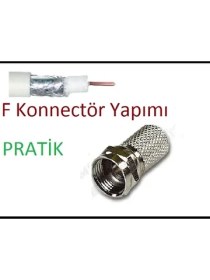 Resim Eraplast Uydu Ve Çanak Anten Kablosu F Konnektörleri Takılı 15 mt 