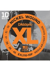 Resim D'addario Exl110-10P Takım Tel Elektro Gitar Teli 010-46 10 Set 