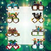 Resim Minecraft Temalı Parti Fotoğraf Aksesuarları Gözlük Oyun Doğum Günü Cadılar Bayramı Aksesuarları Dekorasyon Parti Hediyeleri 8'li Set, Cadılar Bayramı, Noel Etkinliği ve Parti Malzemeleri Cadılar Bayramı&Noel için Parti Malzemeleri Seti 