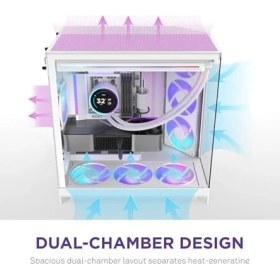 Resim Daisy Home Nzxt H9 Rgb (2025) - Büyük Çift Bölmeli Atx Mid-Tower Airflow Bilgisayar Kasası - 1 x 420 mm Rgb Fan Birimi ve 1 x 120 mm Fan - 420 mm Radyatör Desteği - Sertleştirilmiş Cam - Beyaz 
