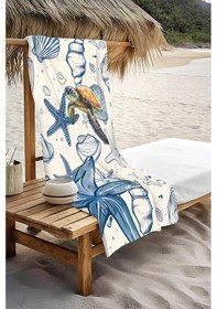 Resim Dijital Baskı Plaj Deniz Havlusu Kaplumbağa Desenli Peştamal Hvl0213 Renkli 