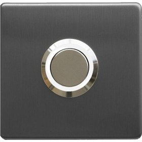 Resim Lockway Z-201abl Antresit Paslanmaz Tek Kontak Zil Butonu Beyaz Led 