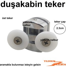 Resim Yıldırım Nalbur Duşakabin Tekerleği Üst Teker Çiftli Plastik Krom Kaplama Üst Teker 4'lü 