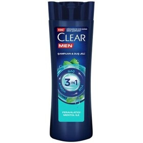 Resim Clear Men 3'ü 1 Arada Ferahlatıcı Mentol Şampuan & Duş Jeli 350ml 