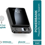Resim Phixi Force PW5 5000mAh 22.5W MagSafe Powerbank - Kablosuz Mini Şarj Cihazı - 1 USB 1 PD Port - Dij 