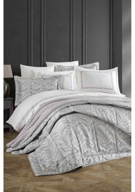 Resim Elart Çeyiz Paketi 10 Parça Yatak Örtüsü+nevresim Takımı+battaniye Ambiyans Gümüş 