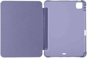Resim iPad Pro 11 inç M5 2025 İle Uyumlu Kılıf Üçgen Katlanabilir Kalem Şarj Bölmeli Kılıf Lavanta 