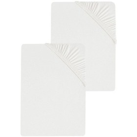 Resim 2 Adet Düz Pamuklu Tek Kişilik 80 X 200 X 30 Cm Lastikli Penye Çarşaf Beyaz 