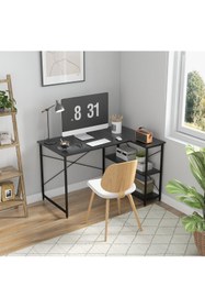 Resim faween 89312 120cm Oyuncu Masası Çalışma Masası Bilgisayar Masası Ders Laptop Lefkas Siyah 
