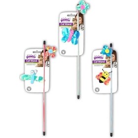 Resim Pawise 28261 45 CM Peygamber Böcekli ve Parlak Çiçekli Kedi Oltası 