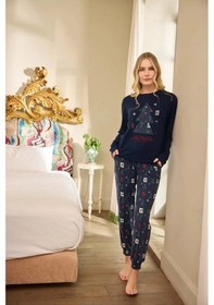 Resim Aydoğan Kadın Bisiklet Yaka Termal Pijama Takımı 240574l- 1 Adet Lacivert 