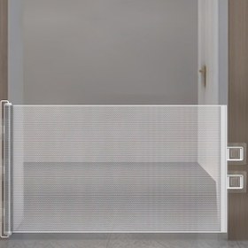 Resim Ayarlanabilir Kedi ve Köpek Kapısı - 4 Bacaklı Stabiliteli, Merdiven, Kapı ve Küçük Alanlar İçin Bükülebilir Tasarım, Beyaz Metal Çerçeve ve File, Köpekler İçin Pet Kapısı, Pet Güvenliği, Modern Pet Aksesuarı, Dayanıklı Pet Bariyeri 
