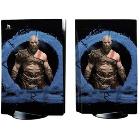 Resim cosy home gift God Of War Kratos Playstation 5 Standart Disk Edition Sticker Kaplama Seti 