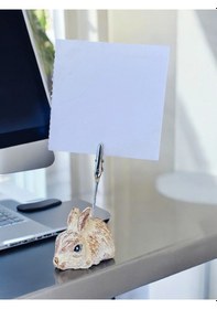 Resim Tavşan Temalı Not Tutacağı Fotoğraf Tutacak Not Tutucu Ofis Seti Hediyelik Kahverengi 