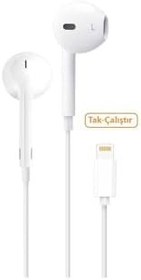 Resim iPhone 8/8 Plus Uyumlu Lightning Kablolu Kulaklık, Beyaz 