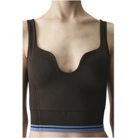 Resim Penti Haki Seamless Dikişsiz Kalp Yaka Çıkarılabilir Pedli Spor Sütyeni 