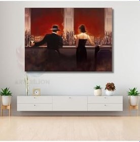 Resim Brent Lynch Cigar Barda Akşam Yemeği Kanvas Tablo Duvar Tablosu Salon Tablosu 