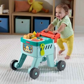 Resim Fisher Price Eğlen ve Öğren 4’ü 1 Arada Alışveriş Sepeti Yürüteç JLM95 