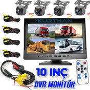 Resim Twogo TARIMSAL VE TİCARİ ARAÇLARA UYUMLU 10 İNÇ DVR MONİTÖR VE 4 ADET 170 DERECE AÇILI KAMERA SETİ 12 V 