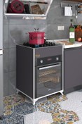 Resim Kenzlife Ankastre Fırın Modülü Kabini Hafniyum Mat Gri Suntalam 85(Y)*60(G)*56(D) Ocak Dolabı Ayaklı 