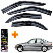 Resim Bmw E36 Mügen Cam Rüzgarlığı Sedan 1991-1998 Arası 4 Lü Takım +500ml Lastik Parlatıcı 