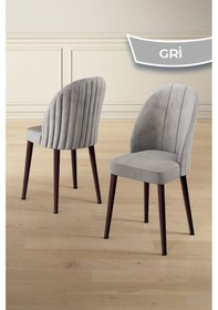 Resim Canisa Kaye Serisi Mdf 90x168 Atlantik Çam Mutfak Masa Takımı 6 Gri Sandalye Atlantik Çam Masa Gri Sandalye 