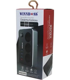 Resim Termal Akım Korumalı 2.1a 3lü Priz 3xusb 2mt Anahtarlı Uzatma Kablo Siyah 