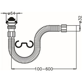 Resim Japar Körüklü Lavabo Evye Mutfak Sifonu 32Lik Çıkışlı 1 1 /4 5060 